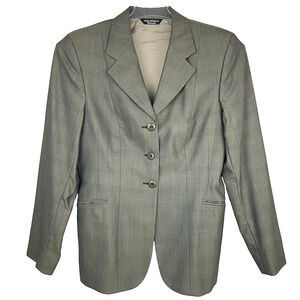 Grand Prix Equestrian Hunt Show Coat Women Sz 14T (Fits like 8) Olive Plaid Wool